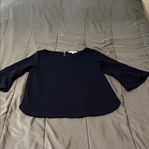 Green Envelope Navy Blouse